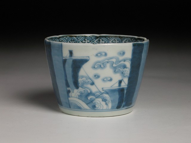 古伊万里 蕎麦猪口 帆船