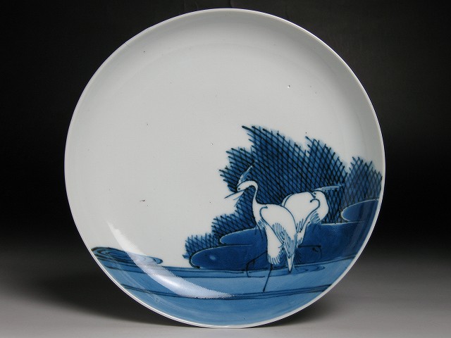 古美術 三樹 - 藍九谷 双鷺文皿 | 古美術品専門サイト fufufufu.com