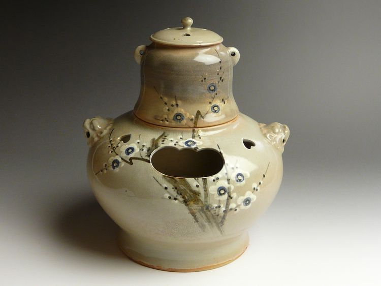 古美術 猫 - 粟田焼 暁山忠兵衛作 風炉釜 | 古美術品専門サイト