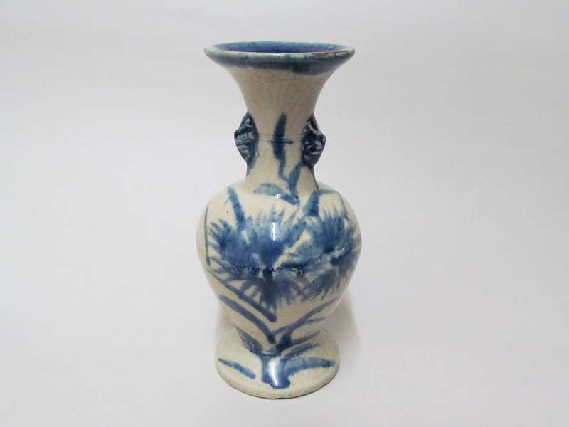古美術 観宝堂 - 壺屋焼撫子文双耳花生 | 古美術品専門サイト fufufufu.com