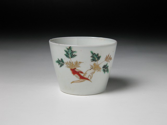 古美術 三樹 - 古伊万里色絵人参芹文蕎麦猪口 | 古美術品専門サイト