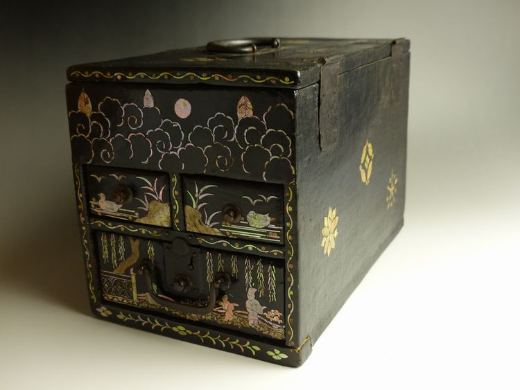 古美術 猫 - 布張螺鈿の硯箱 | 古美術品専門サイト fufufufu.com