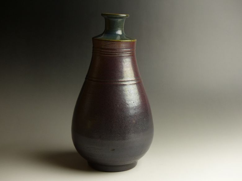 古美術 猫 - 吸坂瑠璃鉄釉茶筅形瓶 | 古美術品専門サイト fufufufu.com