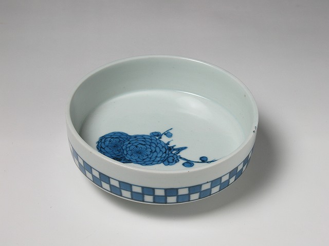 古美術 三樹 - 藍九谷 市松花文向付 | 古美術品専門サイト fufufufu.com