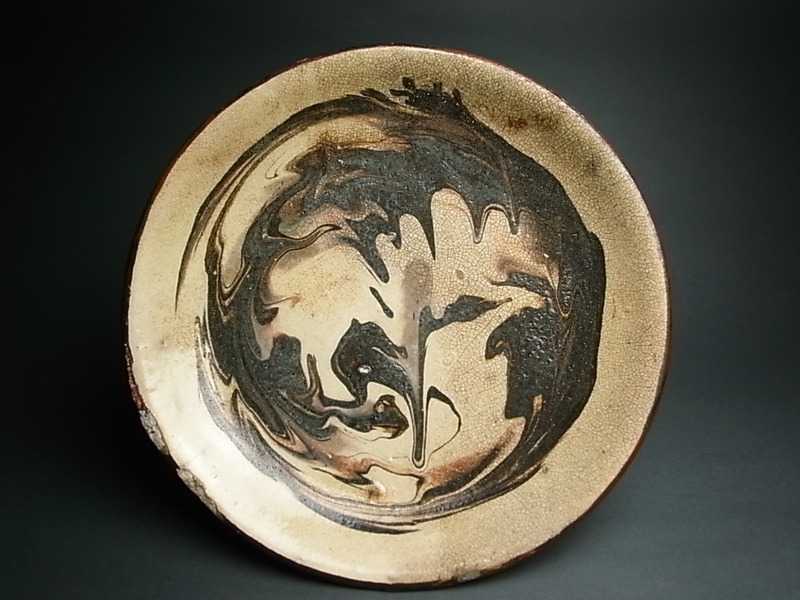 長谷雄堂 - 瀬戸墨流し皿 | 古美術品専門サイト fufufufu.com