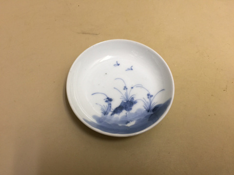 藍九谷    謎の生物 紋  小皿 平盃 藍九谷 謎の生物 紋 小皿 平盃 美術品・アンティーク・コレクション