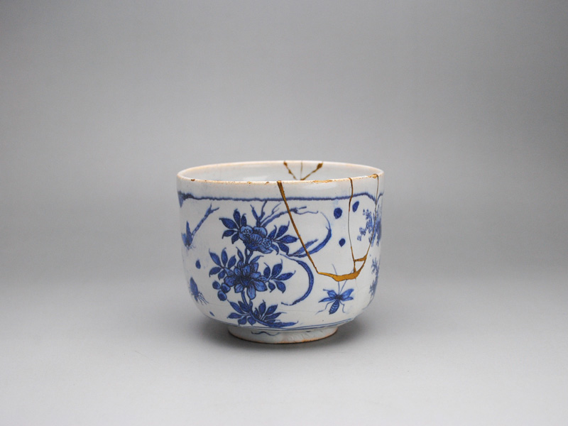 卸売 茶碗□中国 染付花唐草 骨董品□ 時代物 古美術 中国 唐物 古玩