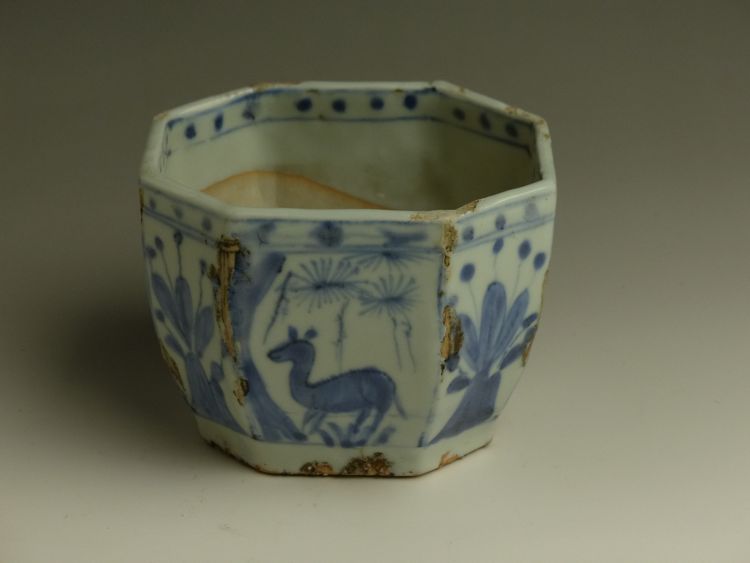 古美術 猫 - 古染付鹿花鳥文火入 | 古美術品専門サイト fufufufu.com