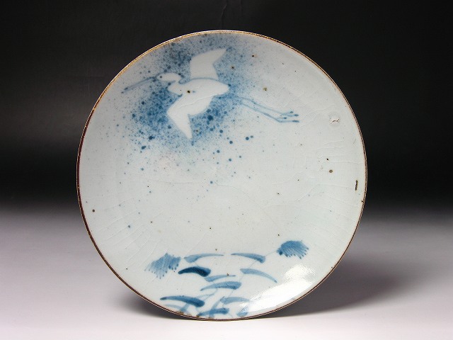 古美術 三樹 - 初期伊万里 吹墨鷺文中皿 | 古美術品専門サイト
