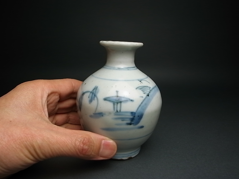 長谷雄堂 - 初期伊万里山水楼閣文徳利 | 古美術品専門サイト fufufufu.com