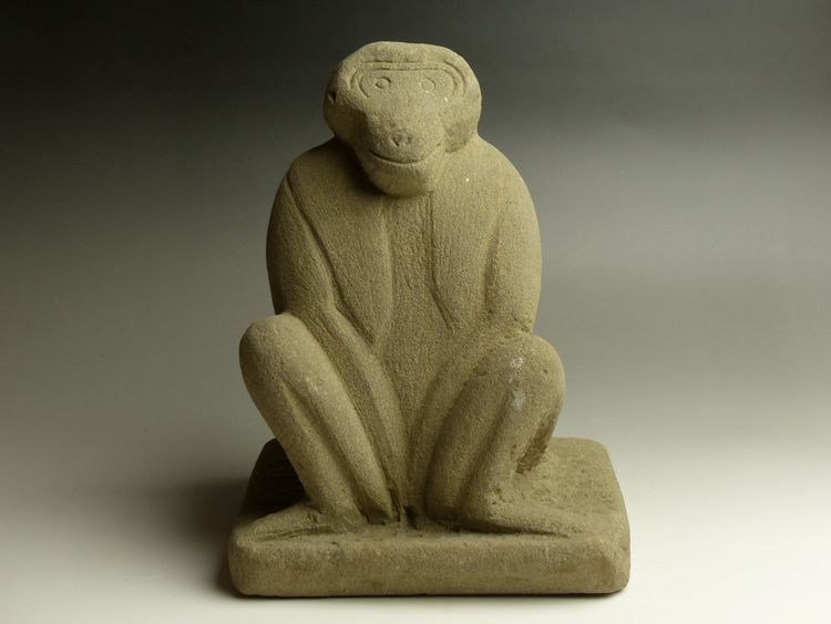 猿の石彫刻 石 古美術 猫 - 山王の石猿 | 古美術品専門サイト fufufufu.com