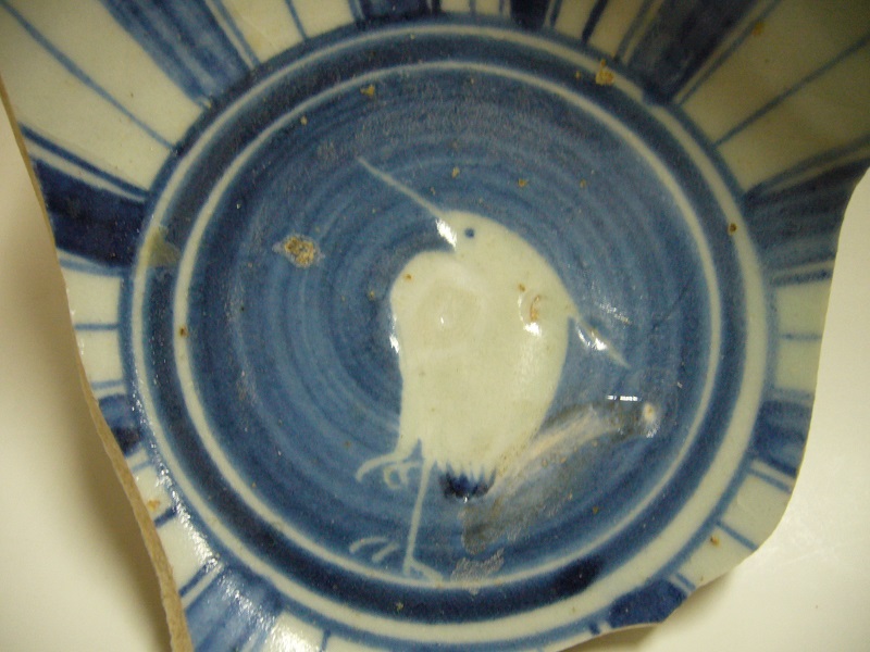 古美術 藤島 - 初期伊万里陶片 鷺 | 古美術品専門サイト fufufufu.com