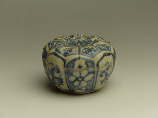 安南古染付/香合 蓋物 茶道具 アンティーク/東アジア骨董/民藝 古美術 猫 - 安南染付みかん形香合 | 古美術品専門サイト fufufufu.com