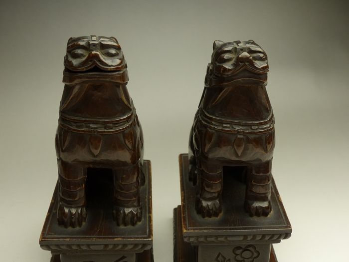 狛犬 一対 骨董 915『獅子狛犬 阿吽一対』 /骨董品 古美術 古道具