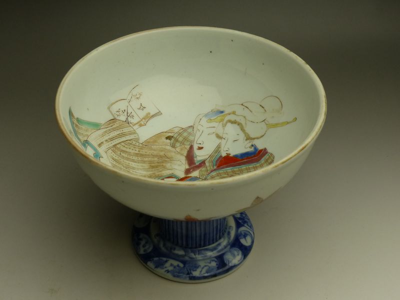 古美術 猫 - 伊万里色絵浮世絵文盃洗 | 古美術品専門サイト fufufufu.com