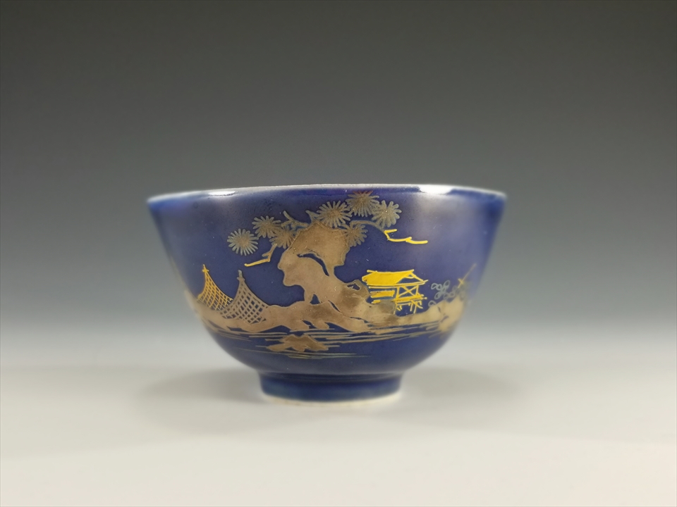 古美術長陽堂 - 古九谷 瑠璃金銀彩東屋図 碗 | 古美術品専門サイト