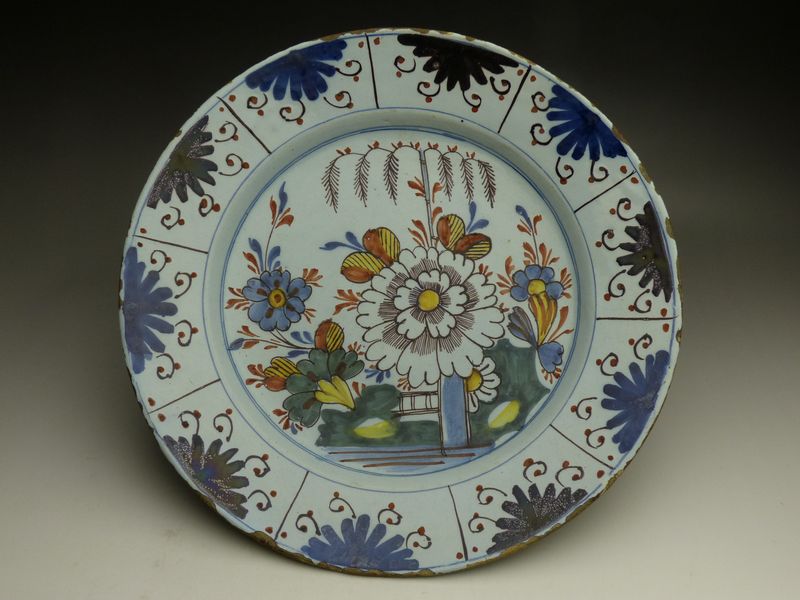 古美術 猫 - デルフト色絵花文皿 | 古美術品専門サイト fufufufu.com