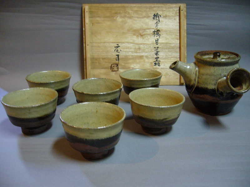 【国内在庫】 濵田庄司さん作茶器セット （重要無形文化財 人間国宝 濱田庄司 茶碗・めし碗