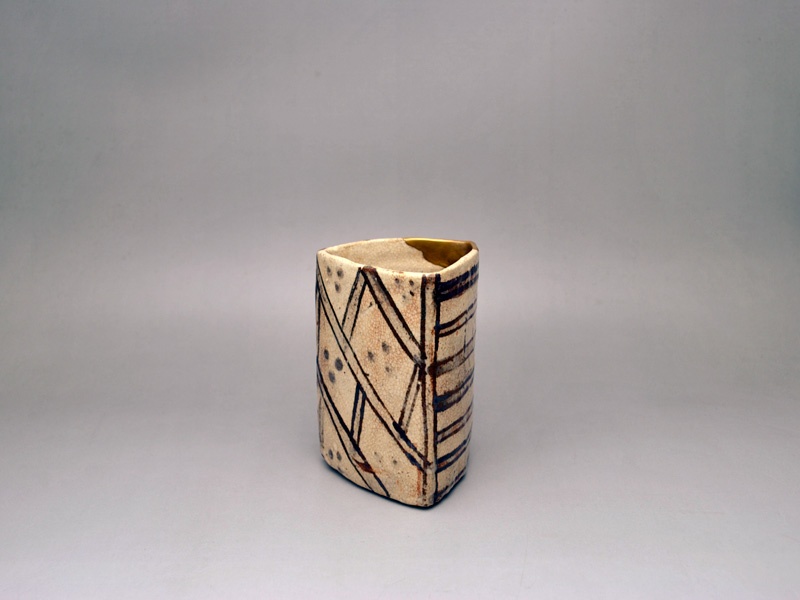 鳴滝織部 筒向付　時代物　織部焼　向付 鳴滝織部 筒向付 時代物 織部焼 向付