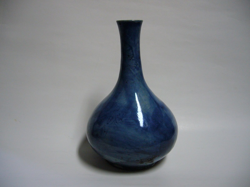 古美術 藤島 - 李朝瑠璃釉陰刻瓶 | 古美術品専門サイト fufufufu.com