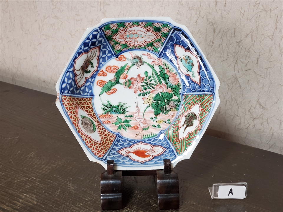 古美術長陽堂 - 伊万里 南京赤絵写 六角皿A | 古美術品専門サイト