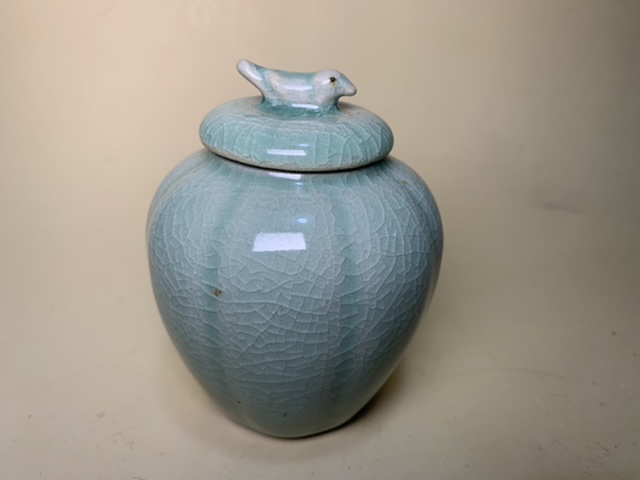 青磁茶入れ 篁月作 ギャラリー辰巳 - 高麗青磁 茶入 | 古美術品専門サイト fufufufu.com