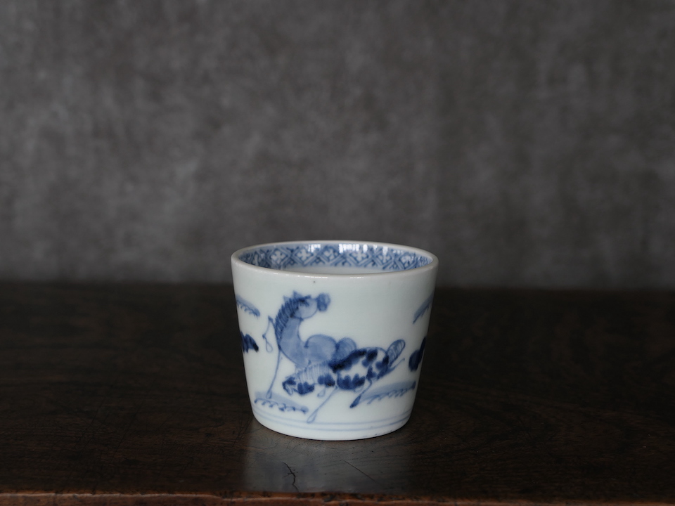 古伊万里 染付 猪口 3個 [B23596] 草文 古玩 古美術 156 古伊万里 KOIMARI 染付 草文 蕎麦猪口 | imarimaru