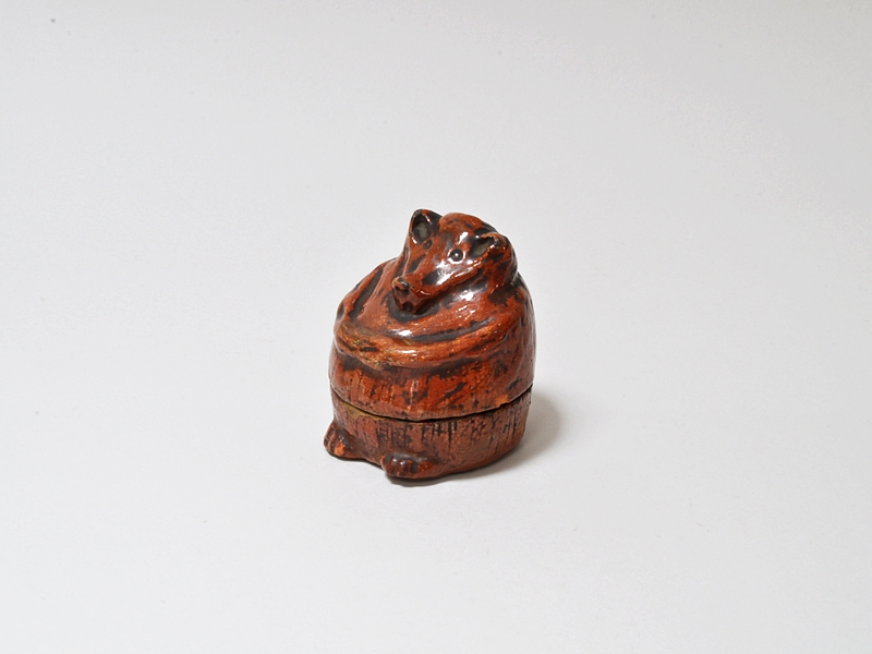古　赤膚焼　お福香合 栗山園オンライン通販部 / 新品 豆まき御福香合 伊東桂楽
