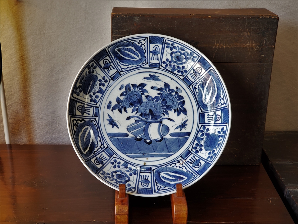 古美術長陽堂 - 古伊万里 芙蓉手花籠図 大皿 | 古美術品専門サイト