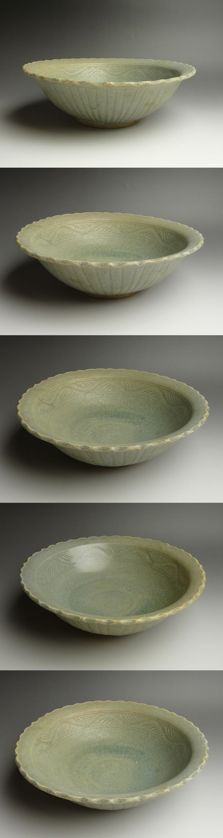 古美術 猫 - 宋胡録青磁陰刻波文輪花皿 | 古美術品専門サイト fufufufu.com
