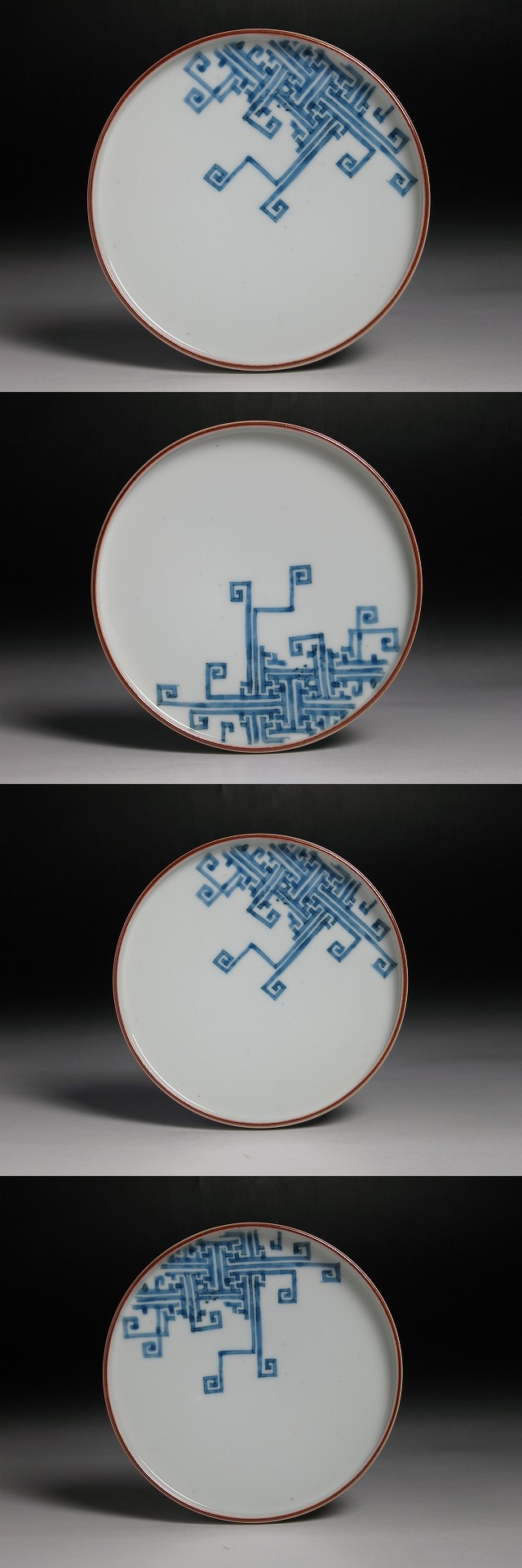 古美術 三樹 - 藍柿右衛門 雷文皿 | 古美術品専門サイト fufufufu.com