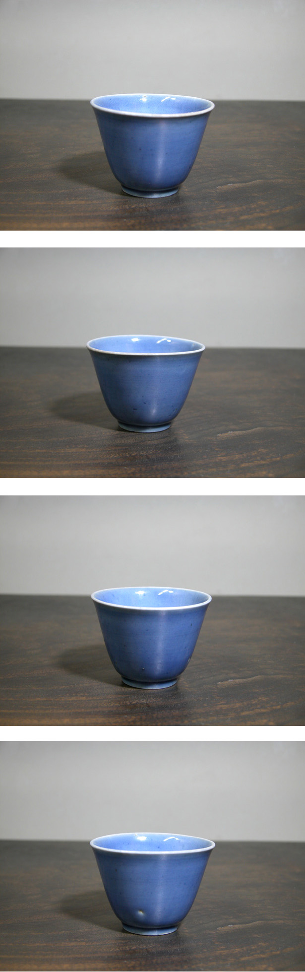 古伊万里 瑠璃 盃台 二件 DT463 古伊万里 染付 山水 盃台 - 生活骨董と