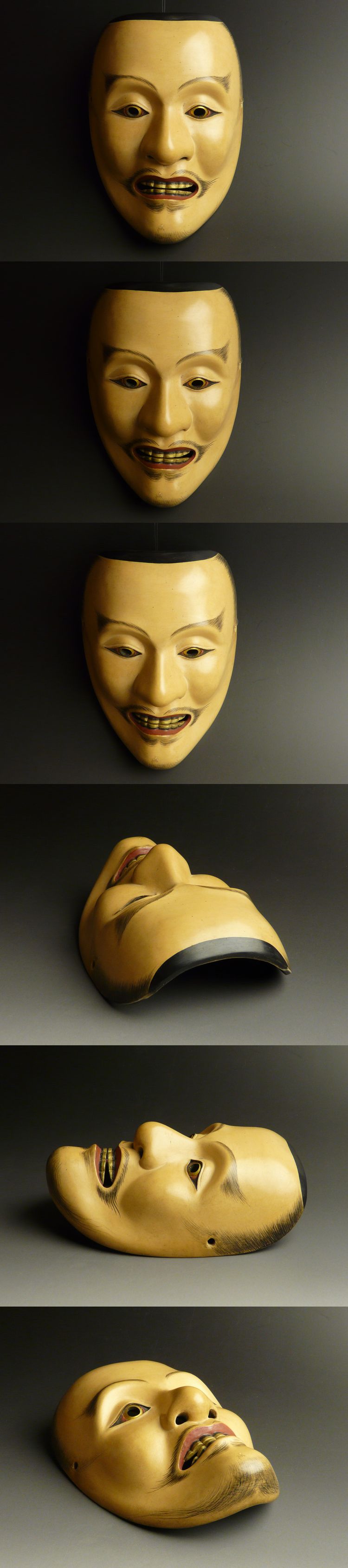 能面 三日月 手彫 能面