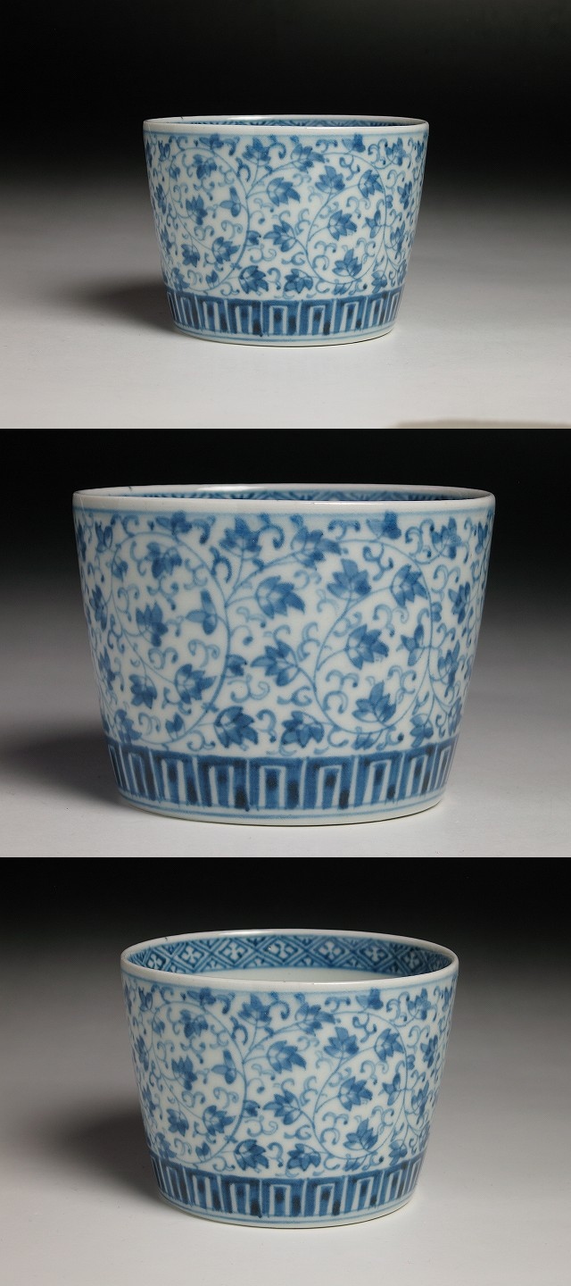 古美術 三樹 - 古伊万里 花唐草文大振蕎麦猪口 | 古美術品専門サイト fufufufu.com
