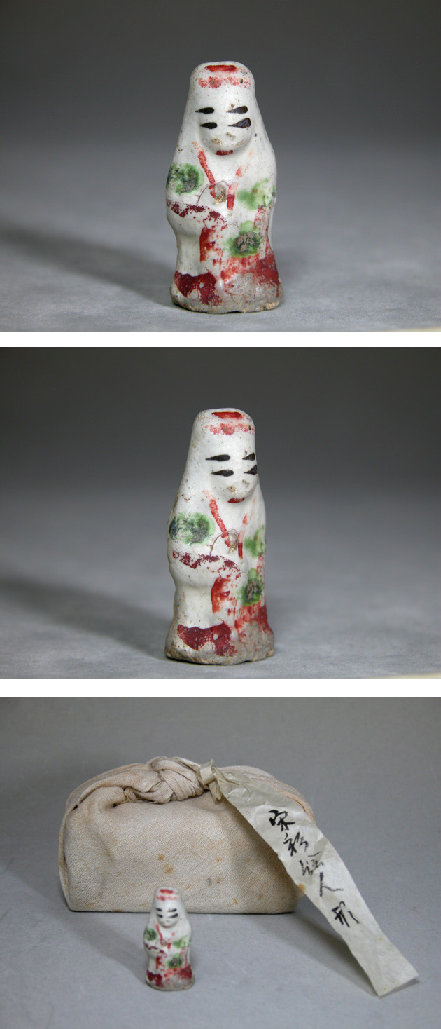 宋赤絵人形 磁州窯