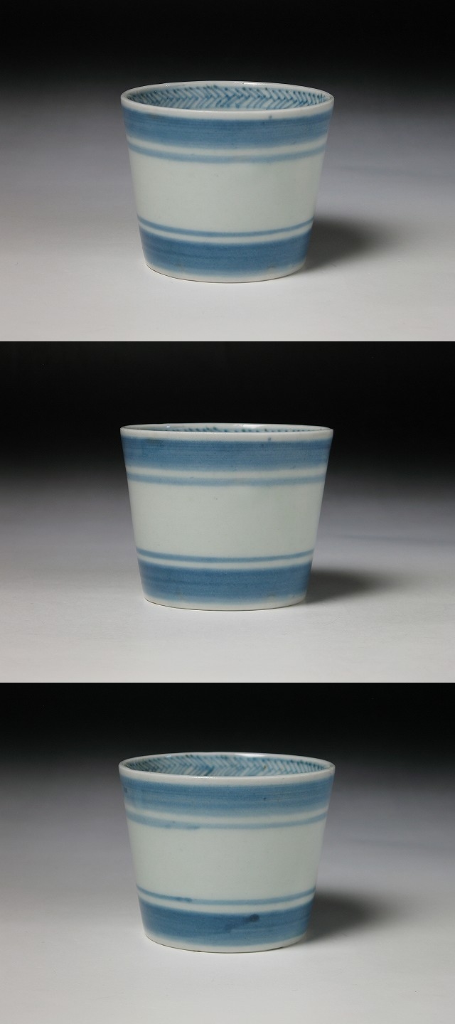 914『麦わら 輪線紋 蕎麦猪口』 /骨董品 古美術 茶道具 アンティーク