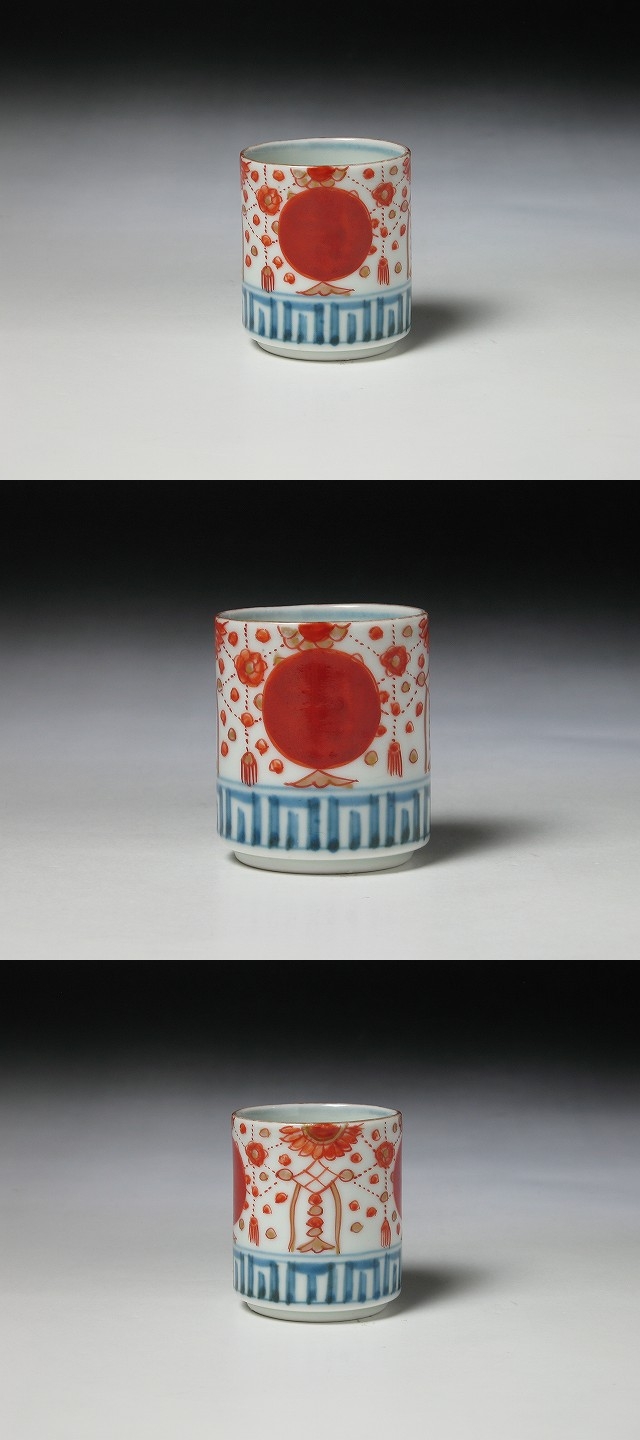 古美術 三樹 - 古伊万里 赤玉瓔珞文覗き猪口 | 古美術品専門サイト