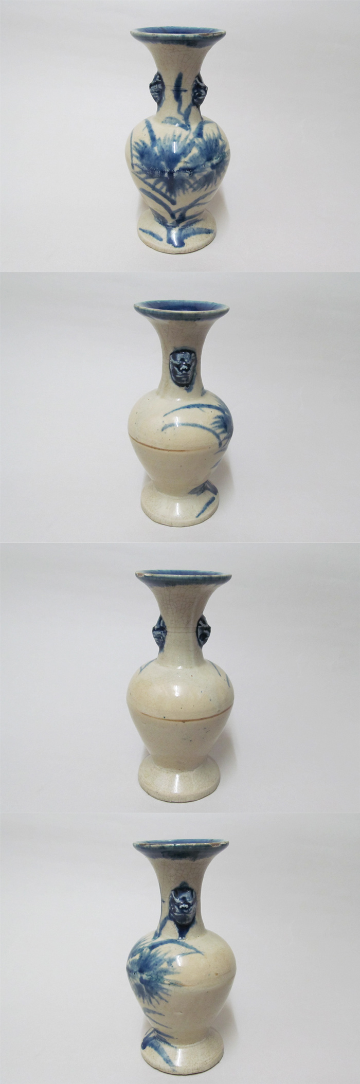 古美術 観宝堂 - 壺屋焼撫子文双耳花生 | 古美術品専門サイト fufufufu.com