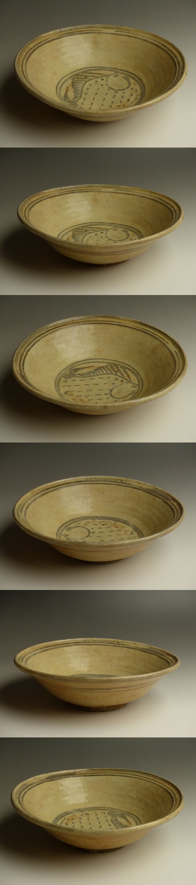 鉄絵 魚文 高坏皿 コンポート皿 中国美術 古玩 磁州窯 スンコロク スコタイ 古美術 猫 - スコータイ鉄絵魚文皿 | 古美術品専門サイト fufufufu.com