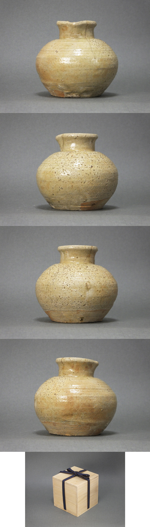 灰釉筒描海老文徳利 – 兵庫陶芸美術館 収蔵品データベース