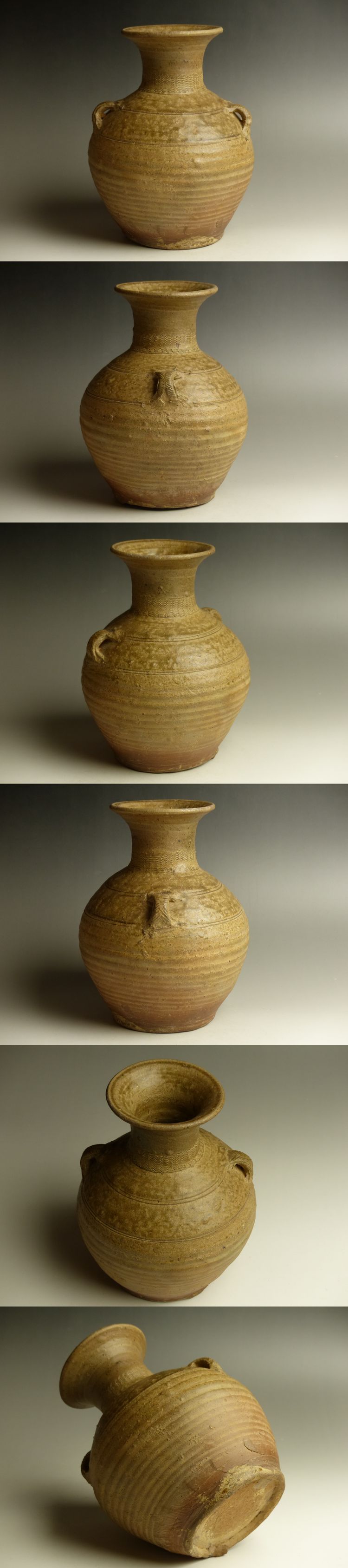 古美術 猫 - 漢灰釉双耳壺 | 古美術品専門サイト fufufufu.com