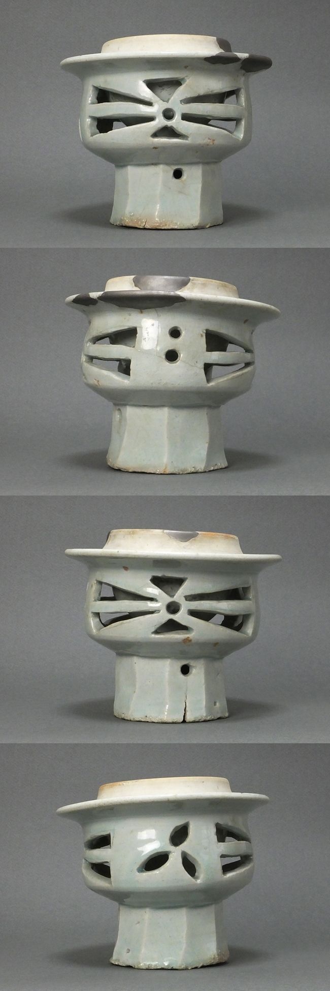 ♦袴形飾り 透し彫り 三足 香炉 古玩 古美術品 工芸品 香道具 骨董品 ♢獅子飾り 自在遊環 三足香炉 高岡銅器 銅製 唐金 香道具 置物 飾り
