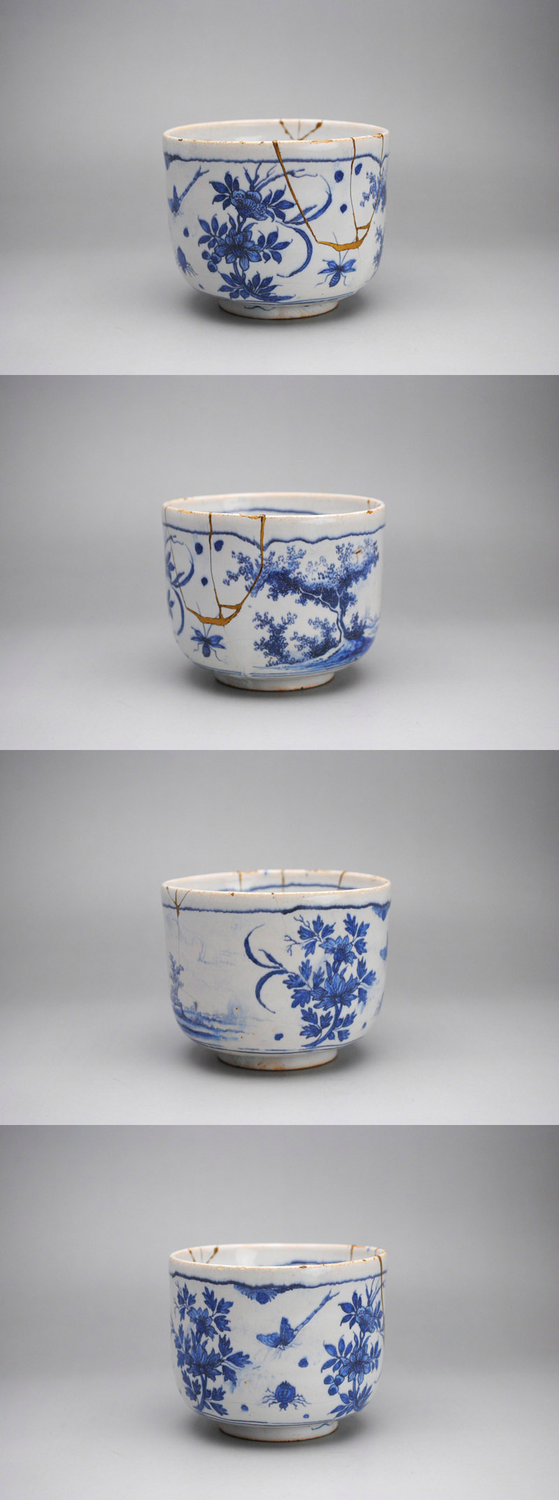 中上 ///NAKAGAMI - 阿蘭陀 藍絵花虫文茶碗 | 古美術品専門サイト 