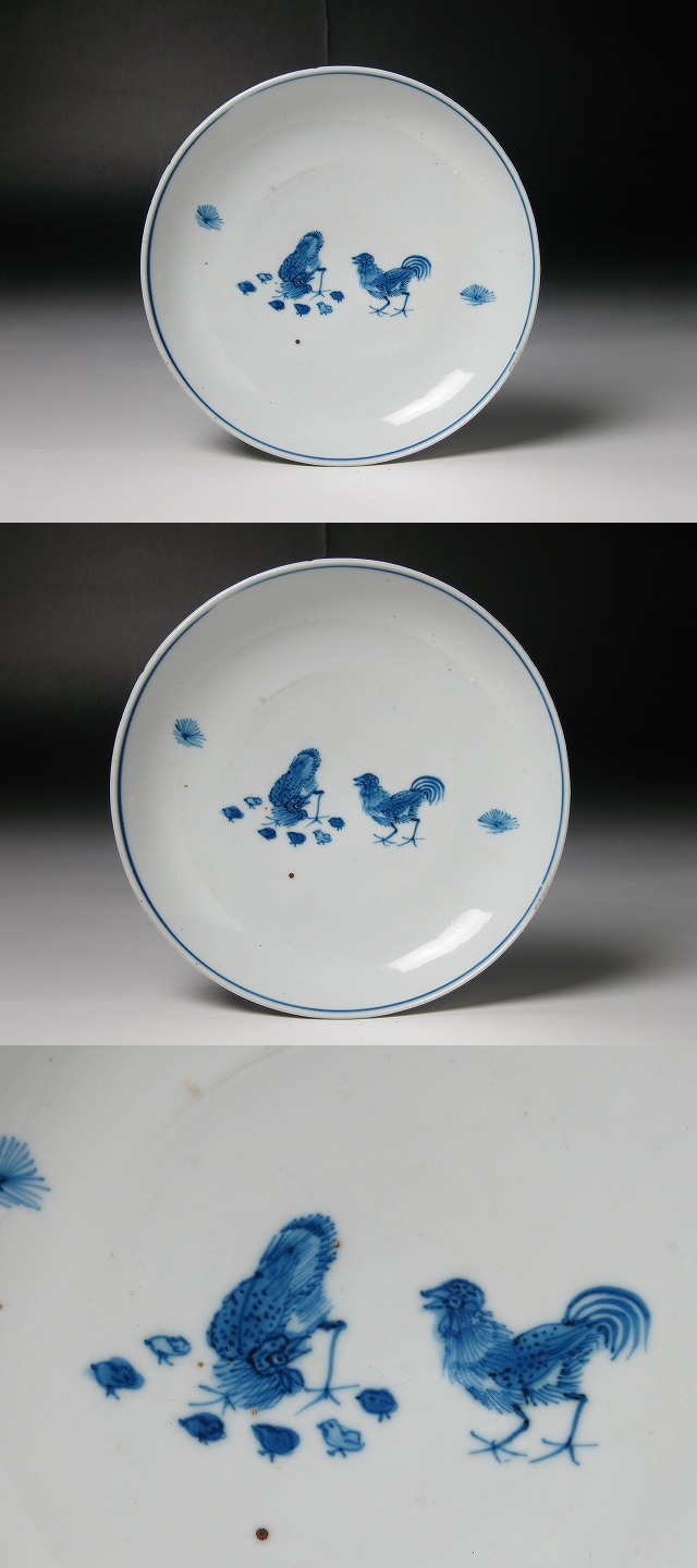 古美術 三樹 - 古染付 鶏文皿 | 古美術品専門サイト fufufufu.com