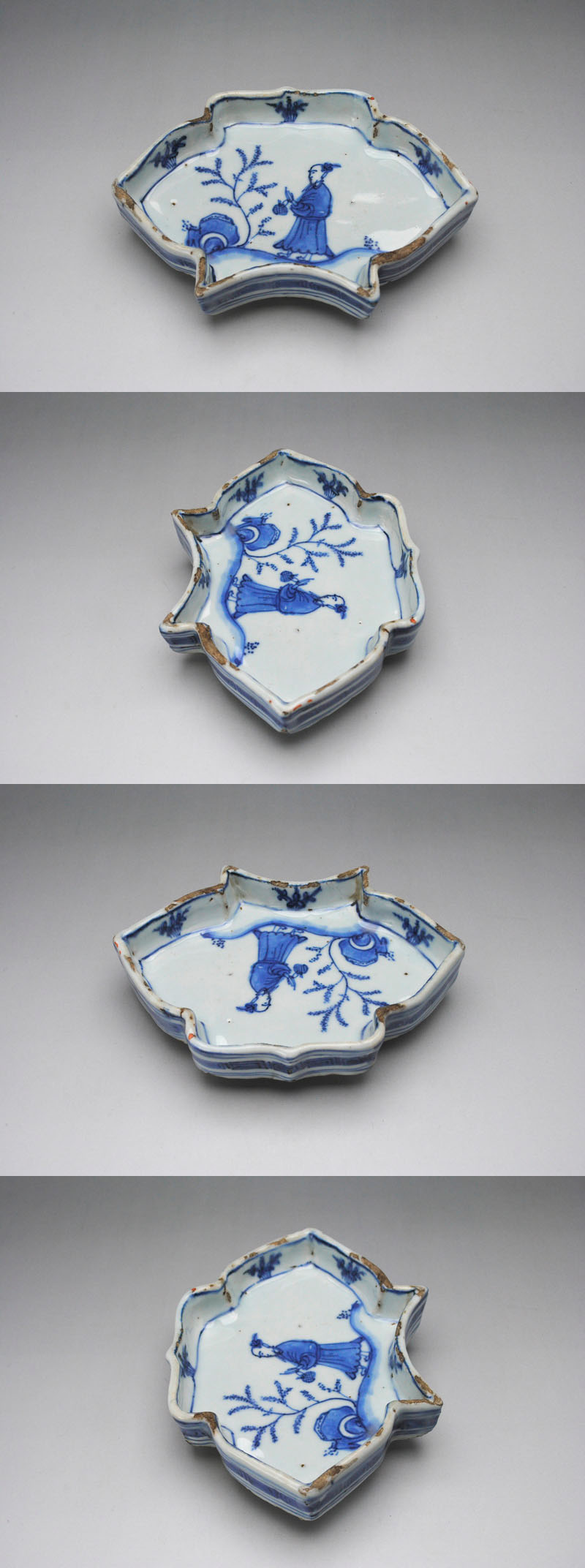 中上 ///NAKAGAMI - 古染付 向付 人面桃花物語図 | 古美術品専門サイト