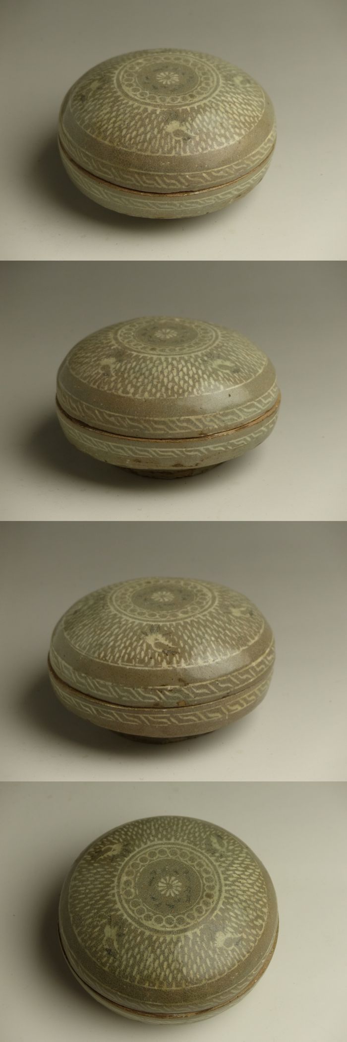 古美術 猫 - 高麗青磁象嵌鶴花文合子 | 古美術品専門サイト fufufufu.com