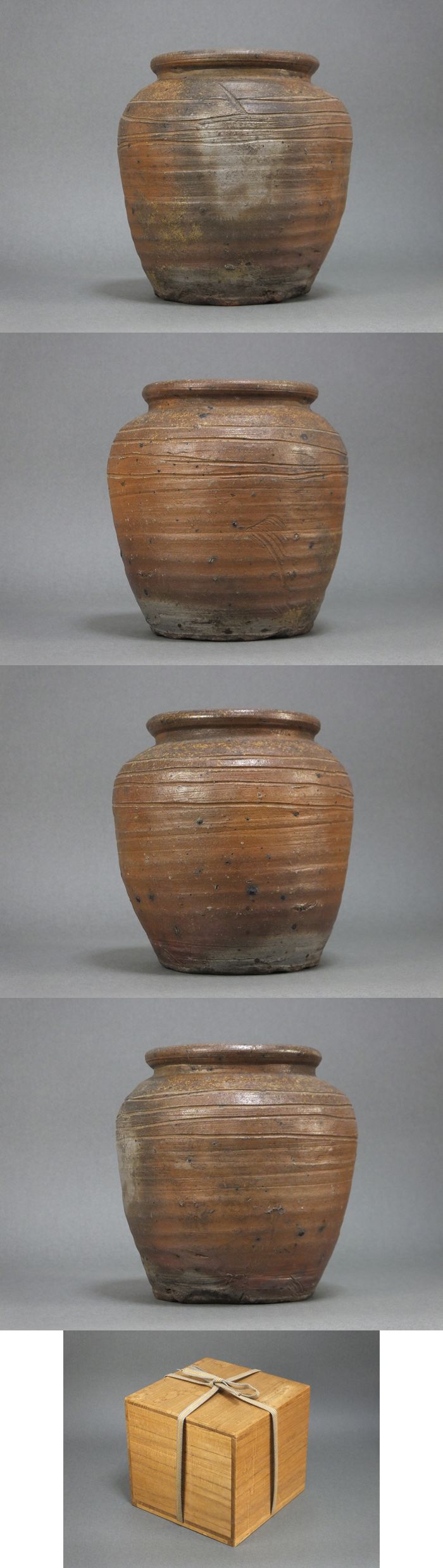 特別セーフ 時代備前焼四耳被せ 葉茶壺 森神山 美術品 骨董品