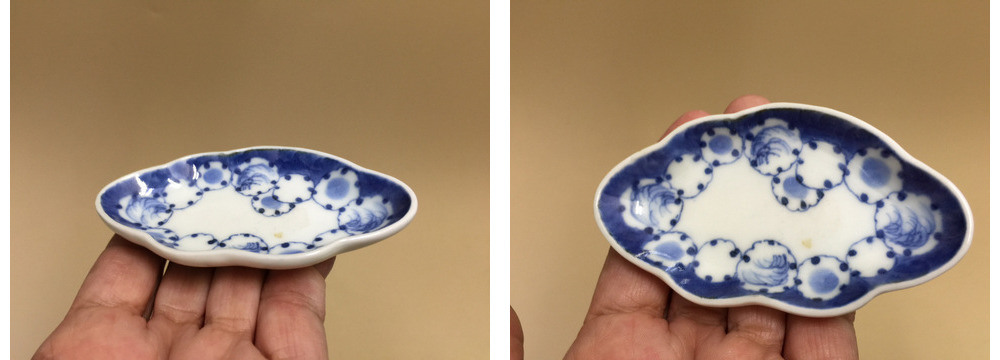 雪輪・梅　に　若松図　古伊万里　豆皿（8㎝）３枚　美品！ 明治時代 古伊万里 錦手 見込みに松竹梅 松梅に金彩鶴の図 輪花八寸皿