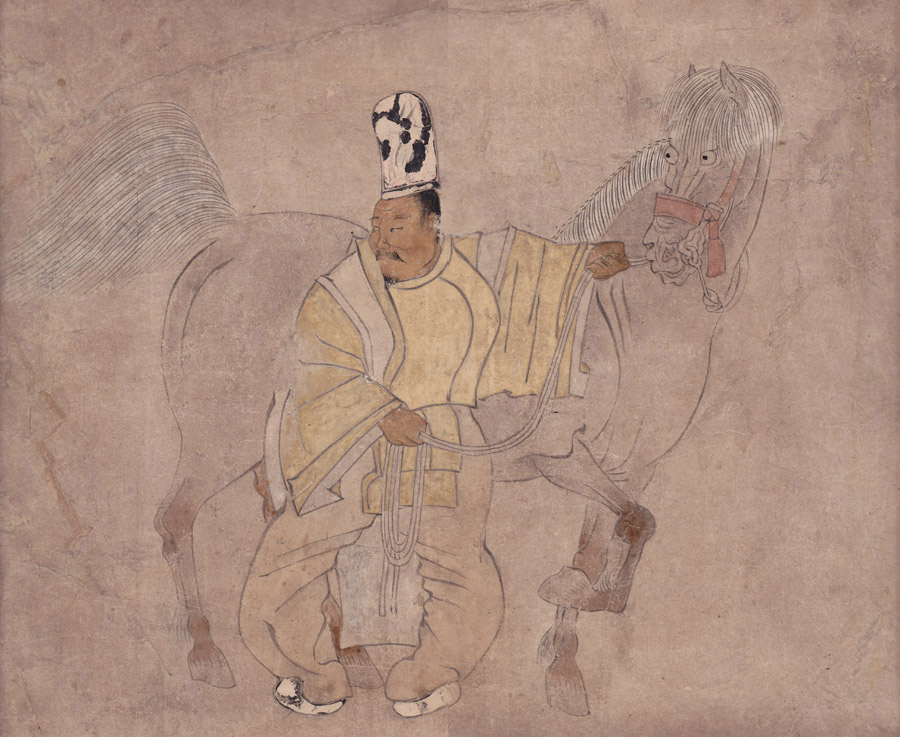 江戸時代後期幕末頃武家旧家蔵出馬上武者絵図古文書資料横幅