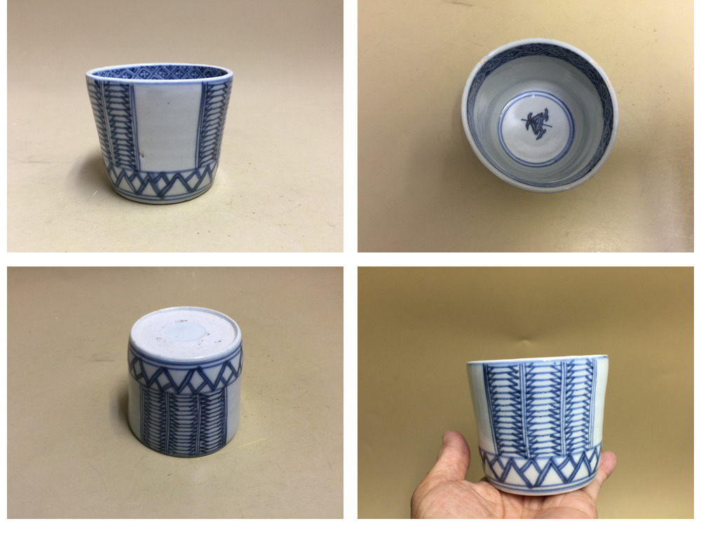 古伊万里　染付大猪口17客　木箱付　口径約8.5㎝　東Y7-0620⭐︎2Fトヒコ 古伊万里 染付大猪口17客 木箱付 口径約8.5㎝ 東Y7-0620⭐︎2F